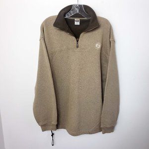 Rainforest Cafe Souvenir Tan Insulated Half Zip Long Sleeve Jacket Coat